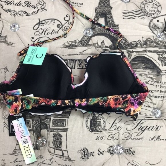 Sundazed PYTHON MULTI Reptilia Print Swim Top - Picture 5 of 8